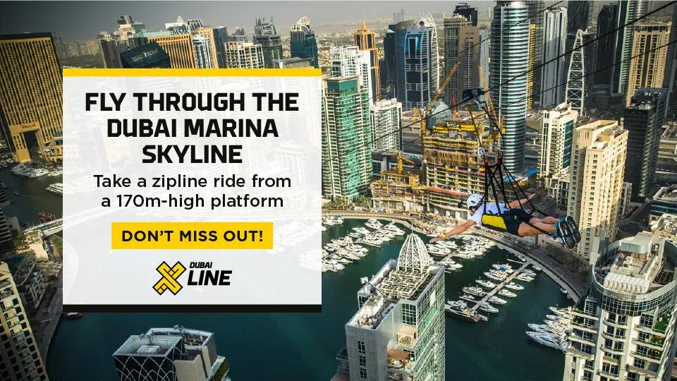 XLine Dubai Marina &#8211; The Longest Urban Zipline in The World - Image 1